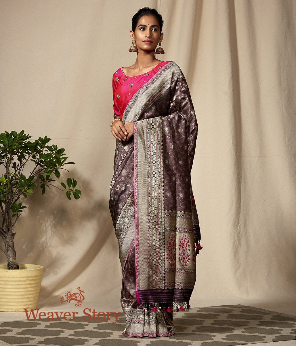 Handwoven_Wine_Banarasi_Kimkhab_Saree_with_Brocade_Blouse_WeaverStory_02