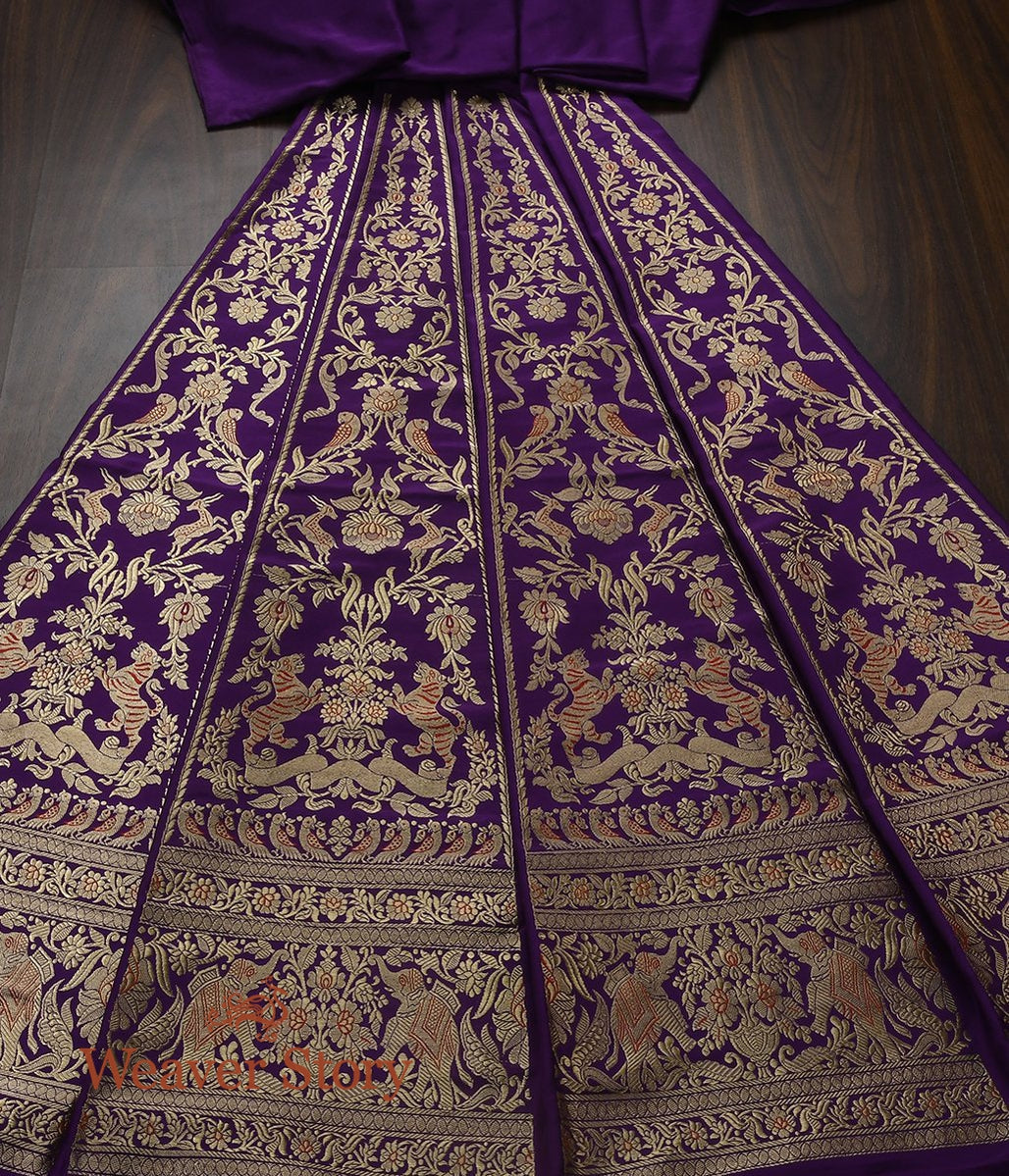 Handloom_Purple_Kadhwa_Banarasi_Shikargah_Lehenga_with_Meenakari_WeaverStory_02