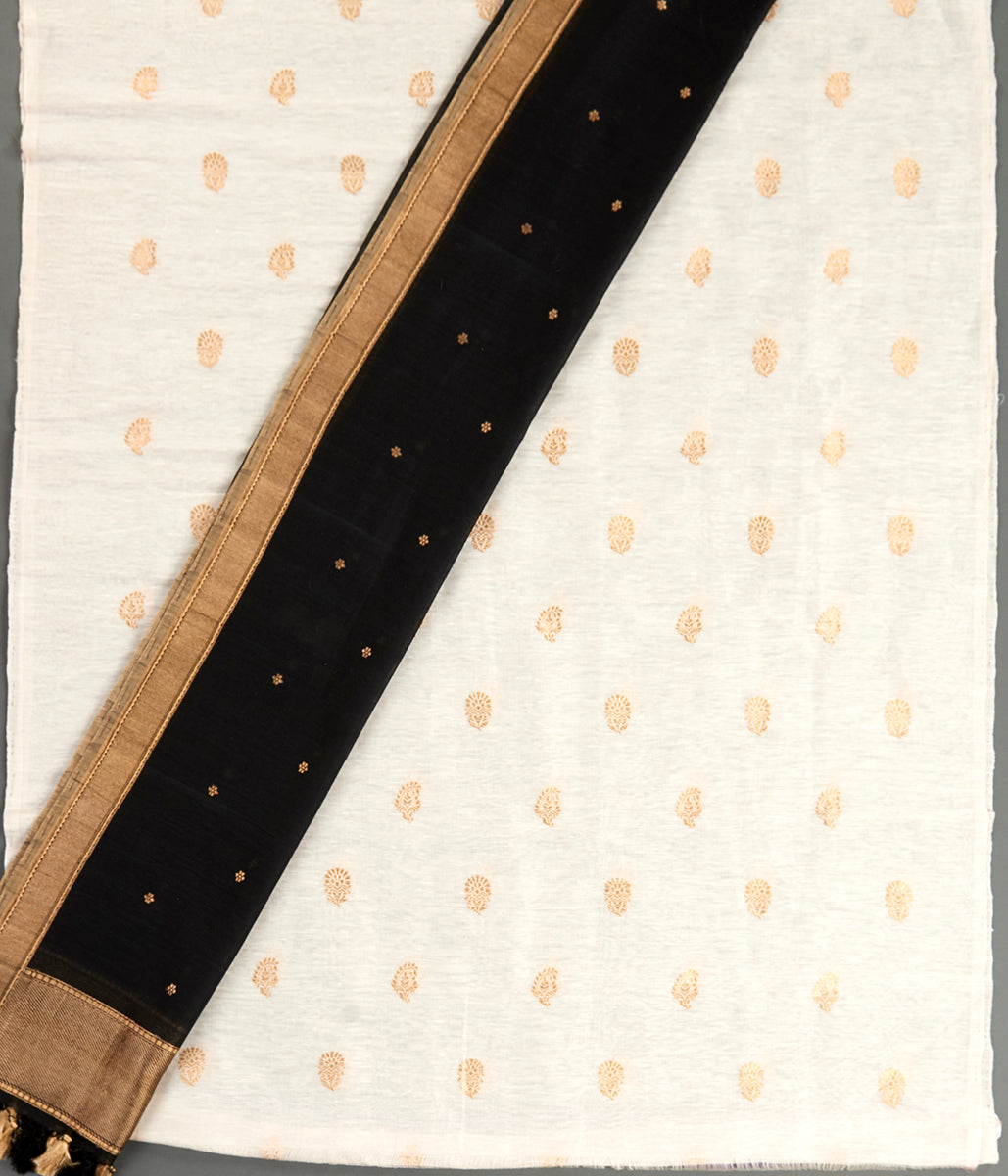 Suit_Set_-_Handwoven_Offwhite_Linen_Kurta_with_Black_Dupatta_WeaverStory_02