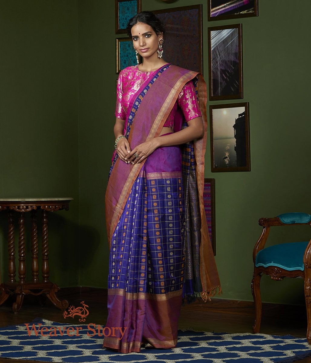 Handloom_Purple_Aiyaram_Boota_Silk_Cotton_Saree_WeaverStory_02