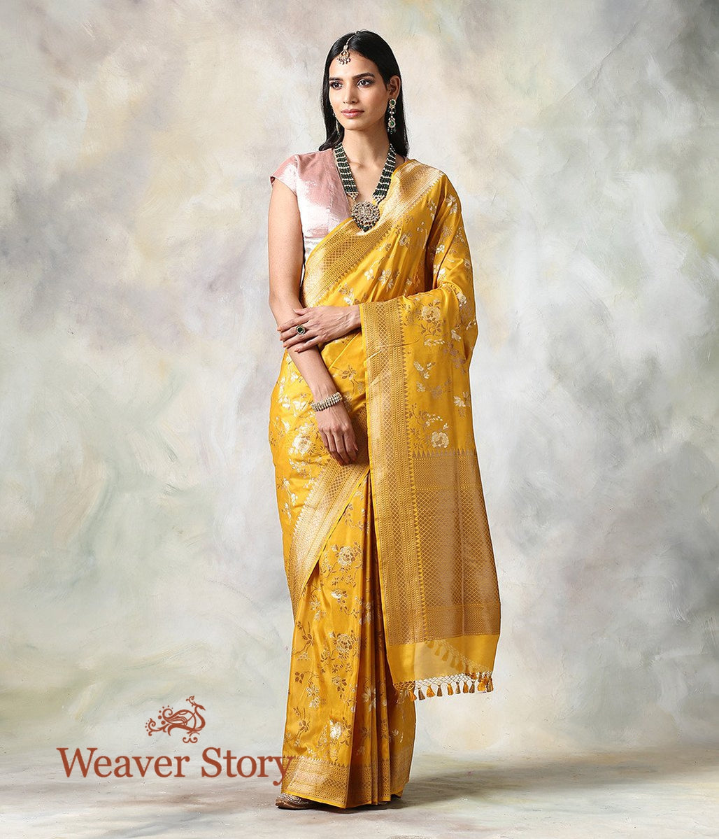 Handwoven_Mustard_Antique_Zari_Jaal_Saree_WeaverStory_02