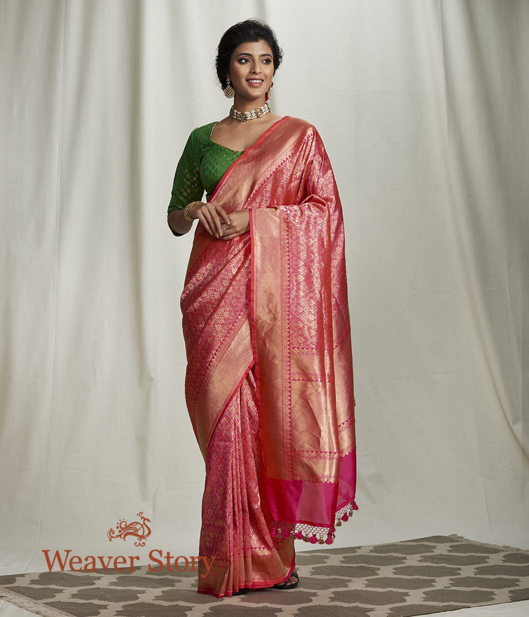 Handwoven_Pink_Banarasi_Brocade_Jaal_Saree_WeaverStory_02
