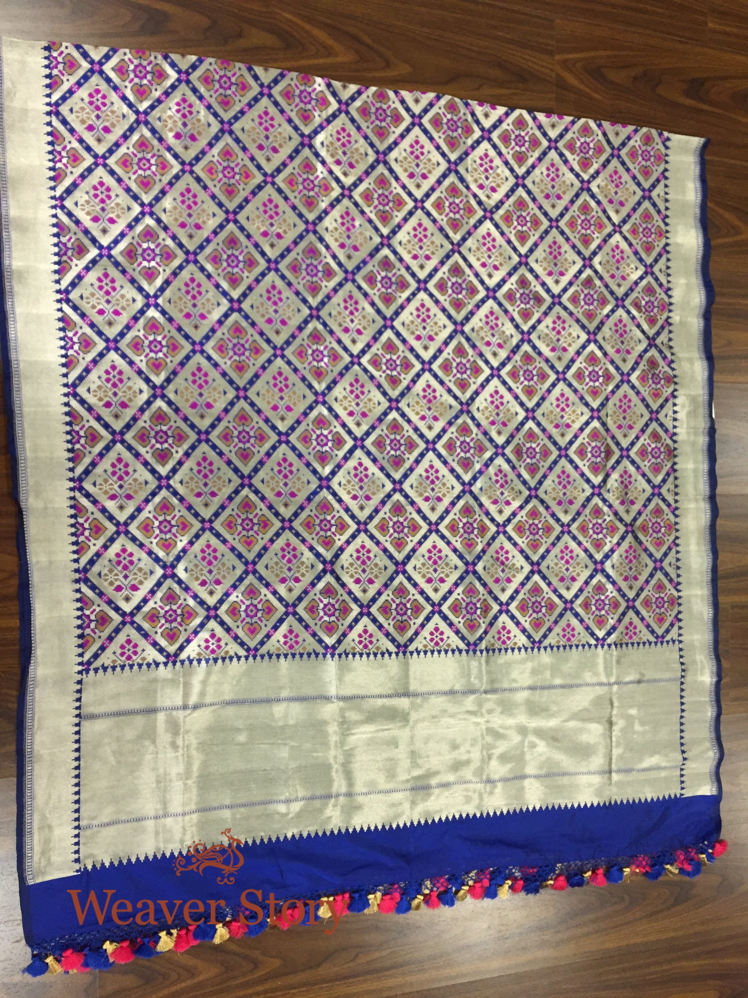 Handloom_Blue_Banarasi_Patola_Dupatta_with_Zari_Base_WeaverStory_03