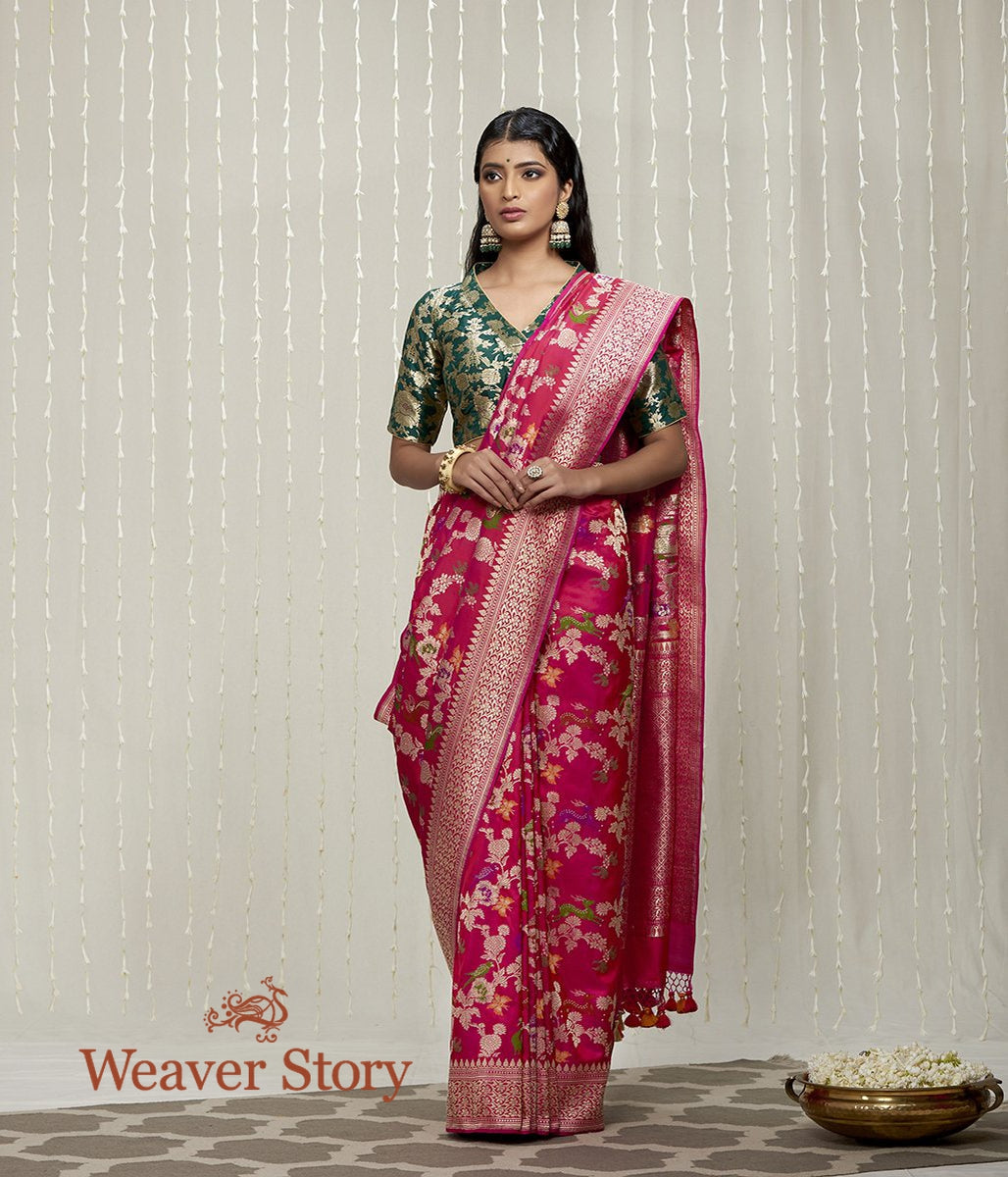 Handloom_Pink_Meenakari_Shikargah_Saree_WeaverStory_02