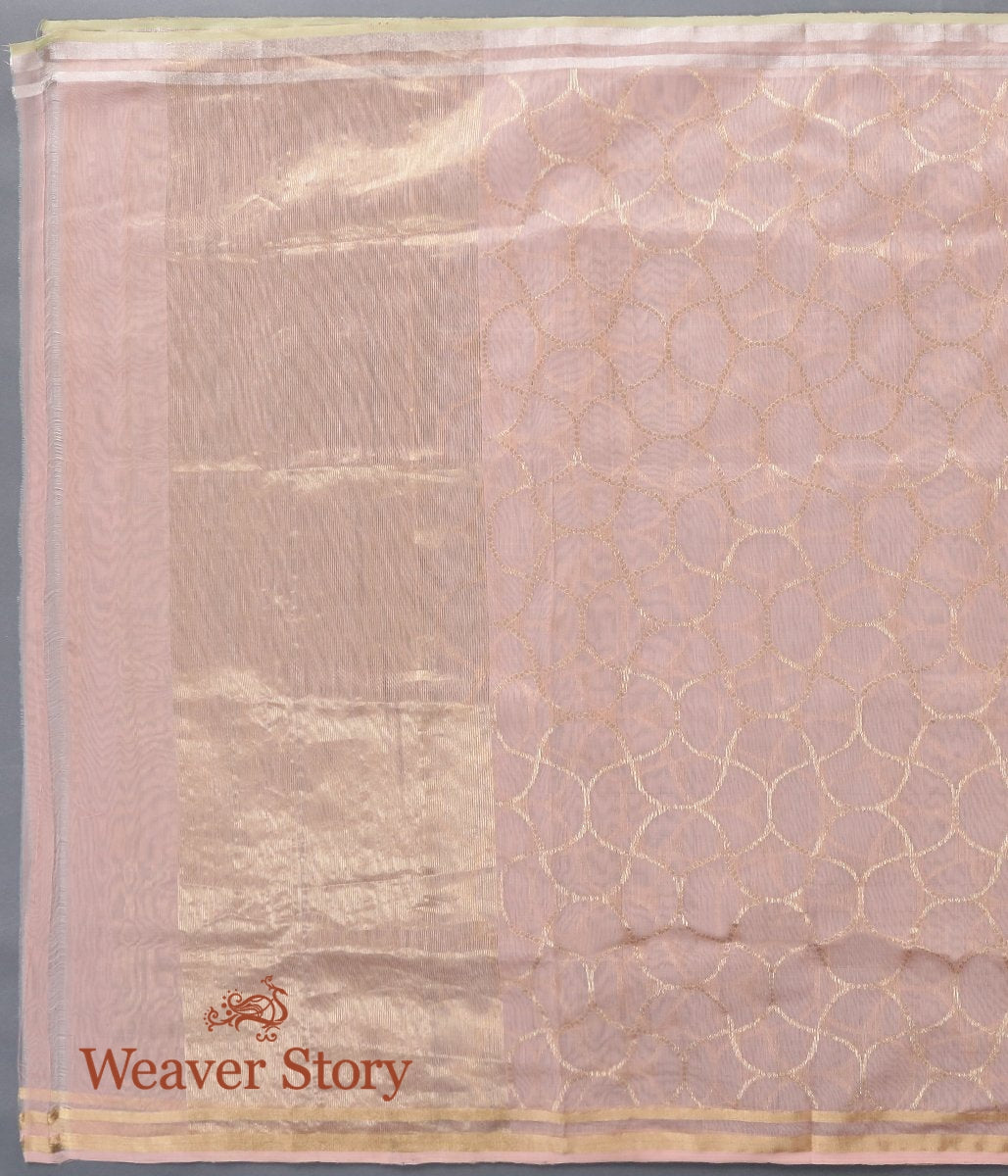 Handloom_Peach_Chanderi_Cotton_Silk_Dupatta_,with_Gold_Zari_Jaal_WeaverStory_02