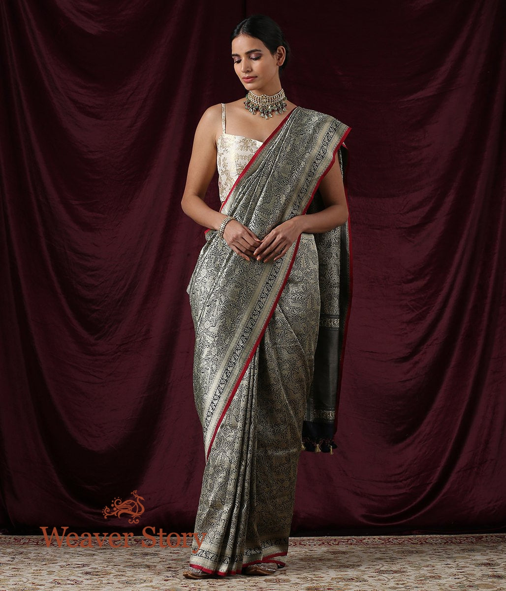 Handwoven_Blue_Kimkhab_Shikargah_Saree_WeaverStory_02