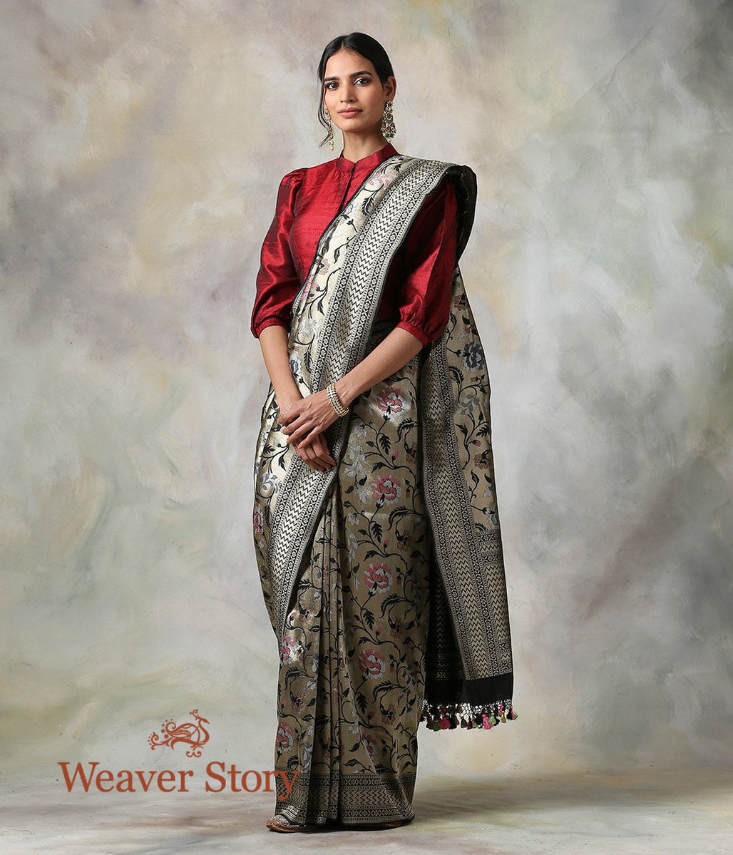 Handwoven_Black_Antique_Zari_Base_Saree_with_Meenakari_Jaal_WeaverStory_02