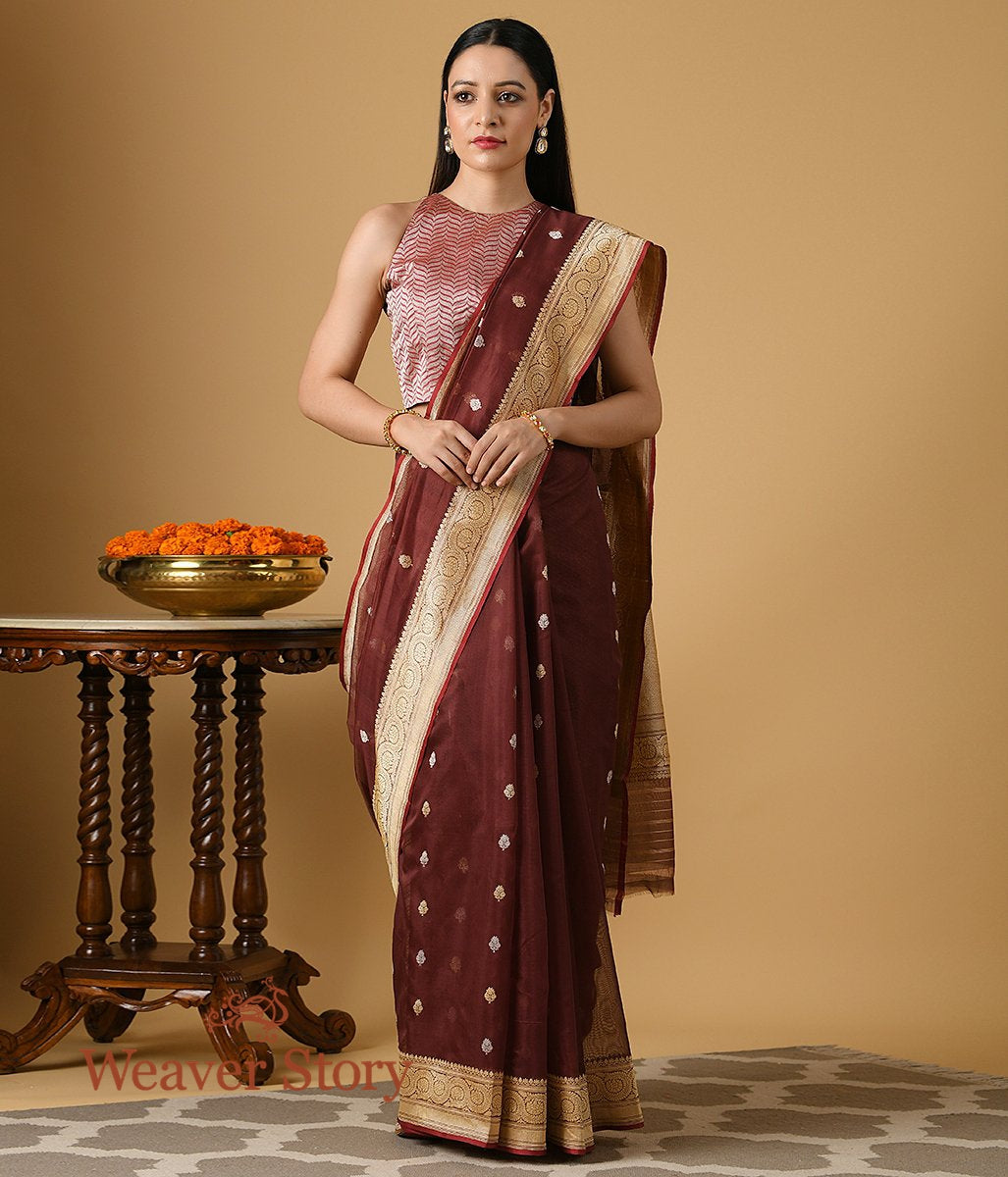 Handloom_Coke_Brown_Kadhwa_Booti_Saree_in_Pure_Cotton_WeaverStory_02