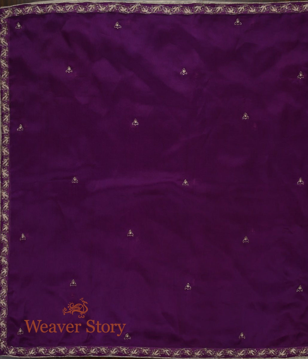 Purple_Zardozi_Dupatta_with_Leaf_Border_WeaverStory_02