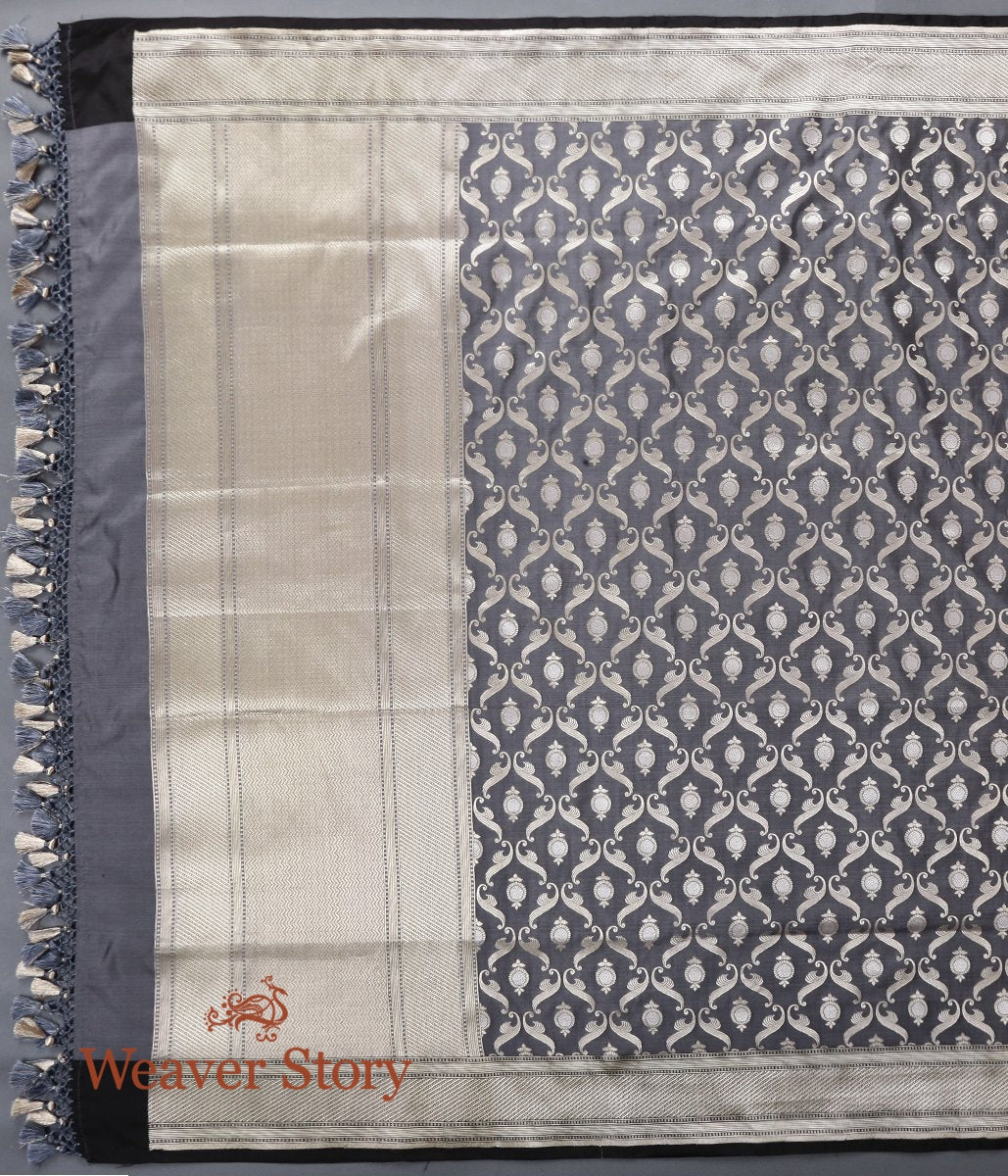 Handloom_Grey_Katan_Silk_Cutwork_Meenakari_Jangla_Dupatta_WeaverStory_02
