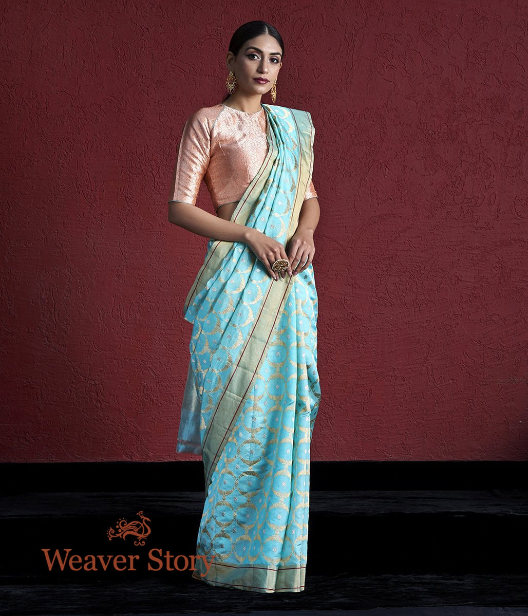 Handloom_Light_Blue_Chanderi_Silk_Saree_with_Zari_Jaal_WeaverStory_02