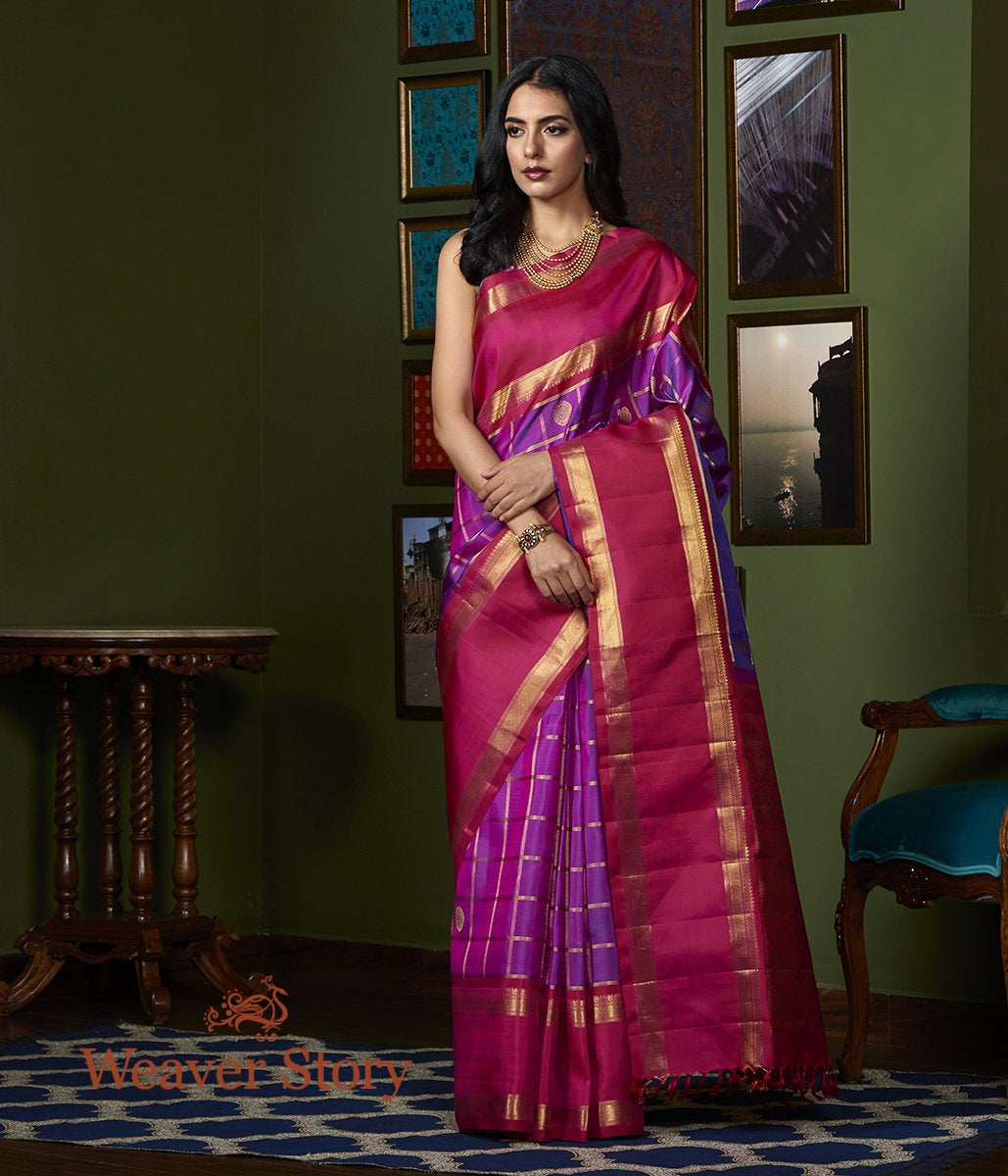 Handwoven_Purple_Real_Zari_Kanjivaram_Silk_Saree_with_Red_Border_and_Pallu_WeaverStory_02