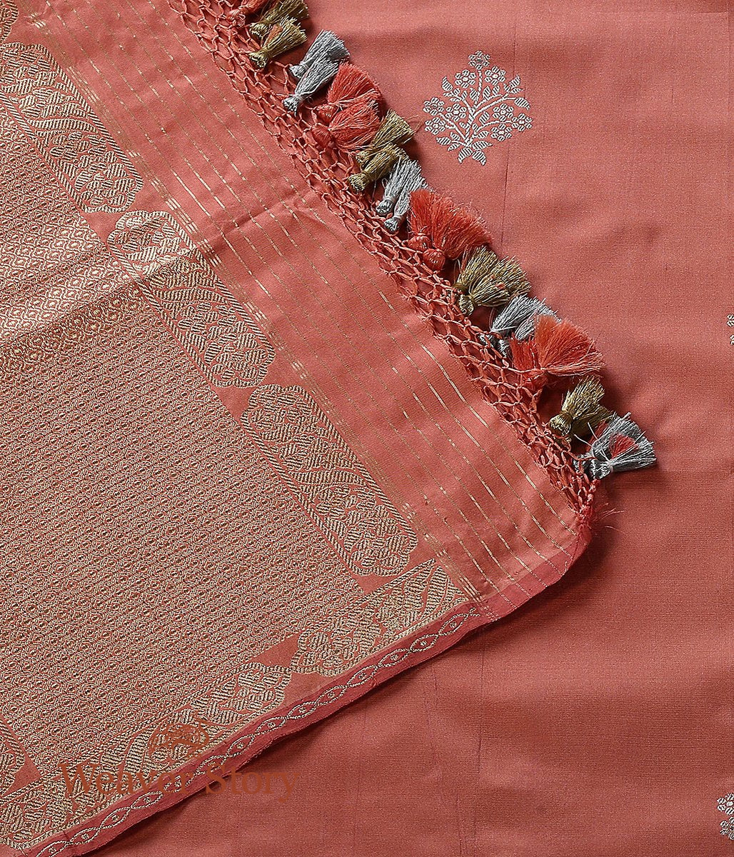 Handloom_Peach_Kadhwa_Booti_Dupatta_with_Small_Border_WeaverStory_02