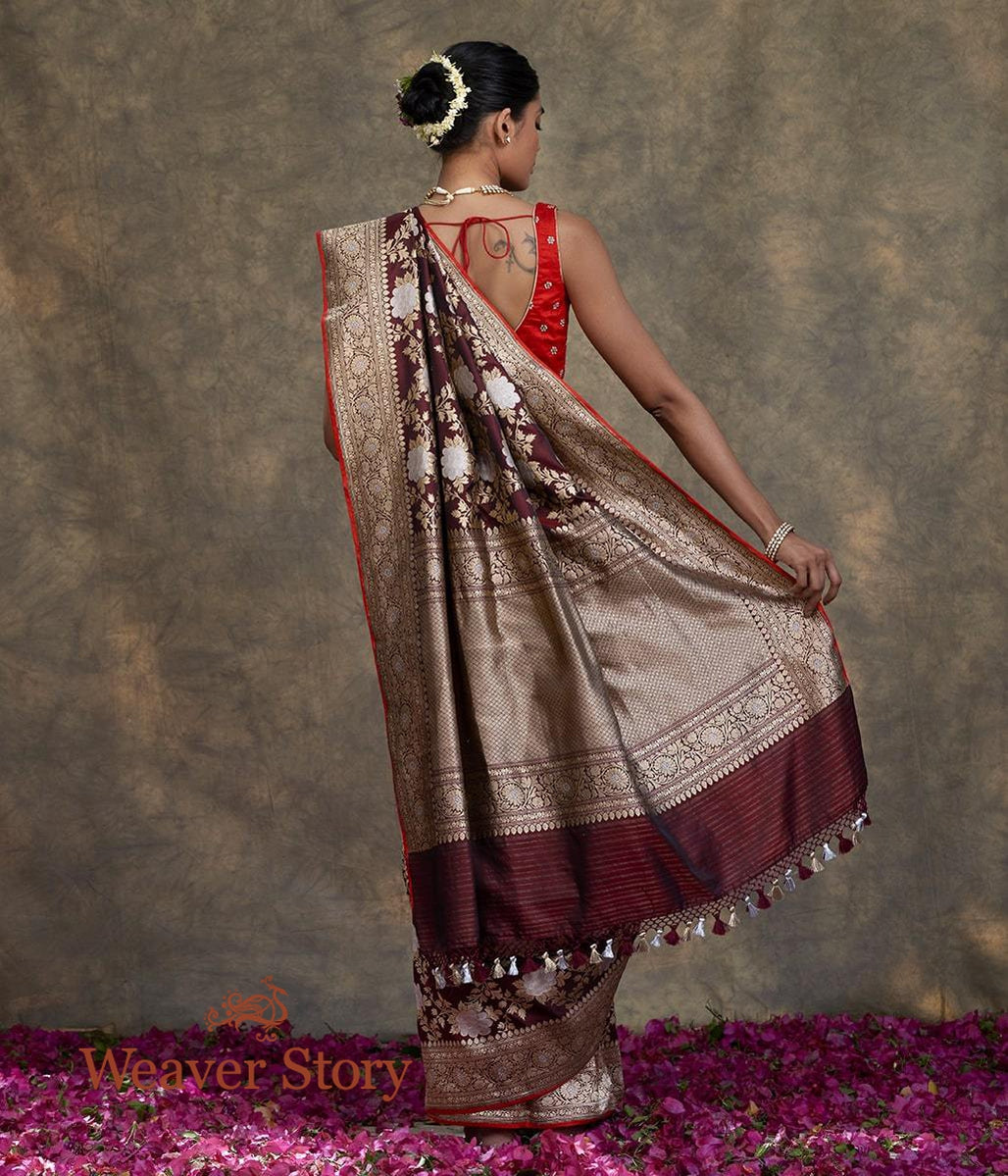 Handwoven_Burgundy_Angoor_Jangla_Saree_WeaverStory_03