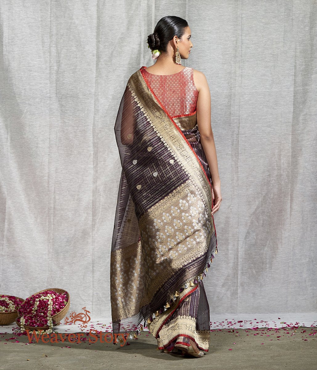 Handwoven_Wine_Kora_Silk_Banarasi_Saree_WeaverStory_03