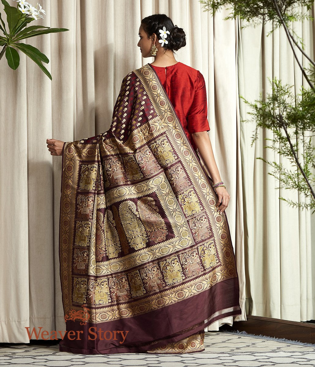 Handloom_Wine_Elephant_Pallu_Baluchari_Saree_WeaverStory_03