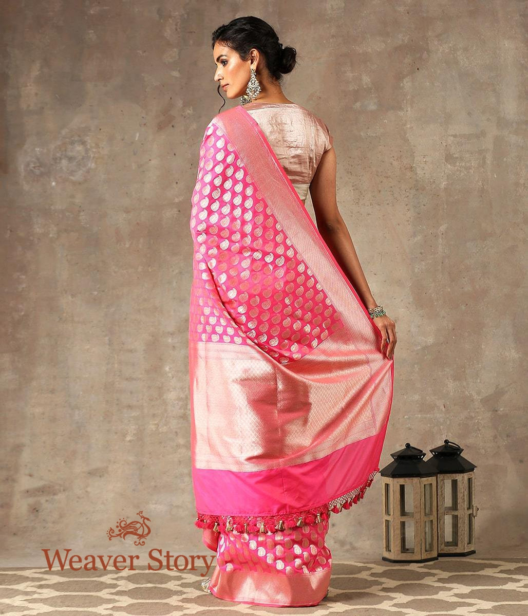 Handwoven_Pink_Banarasi_Silk_Saree_with_Zari_Booti_WeaverStory_03