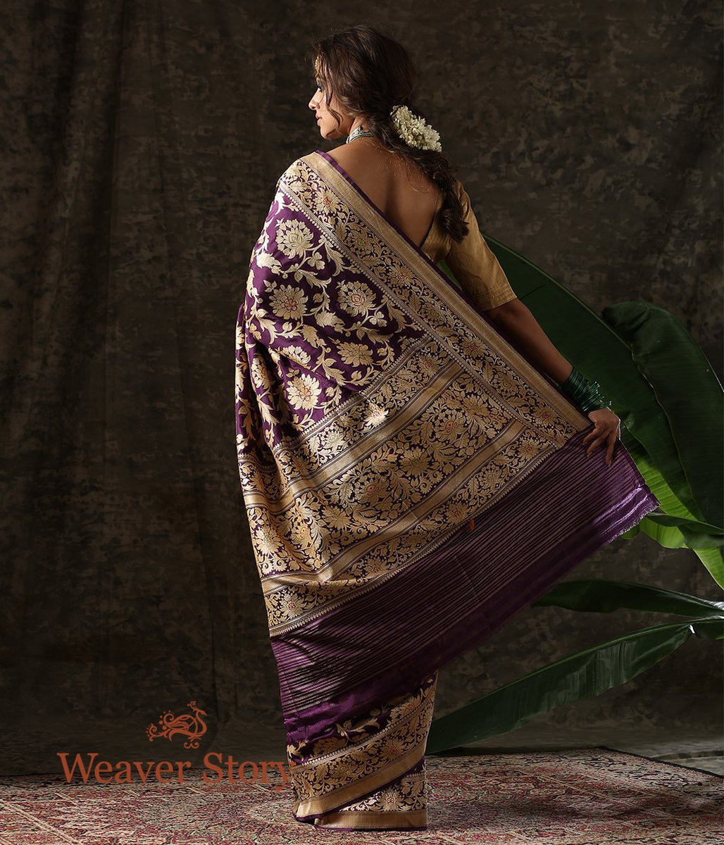 Handwoven_Purple_Cutwork_Jangla_Saree_WeaverStory_03