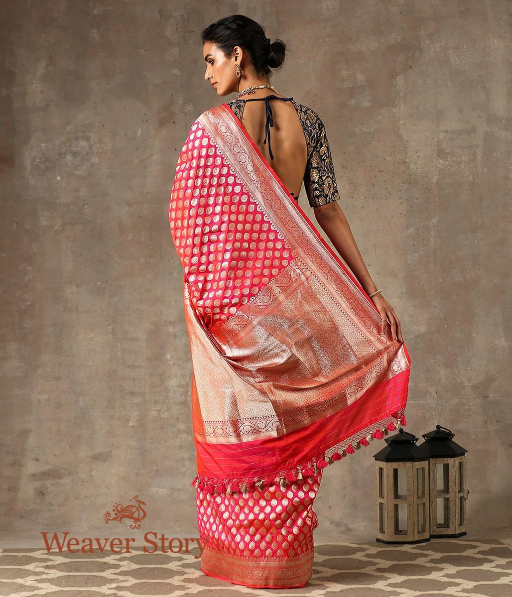 Handwoven_Pink_Cutwork_Booti_Banarasi_Saree_WeaverStory_03