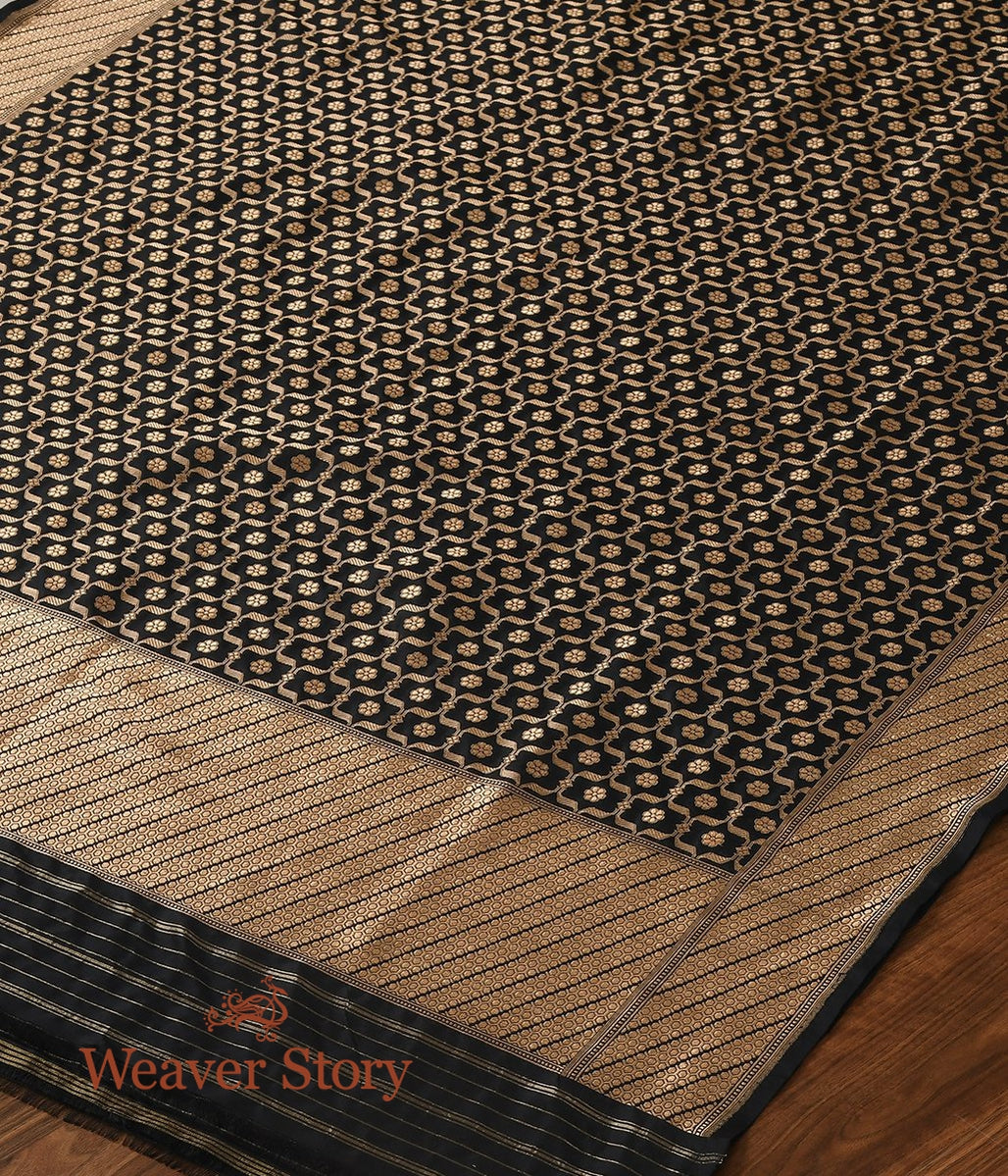 Handloom_Black_Katan_Silk_Jangla_Dupatta_WeaverStory_03