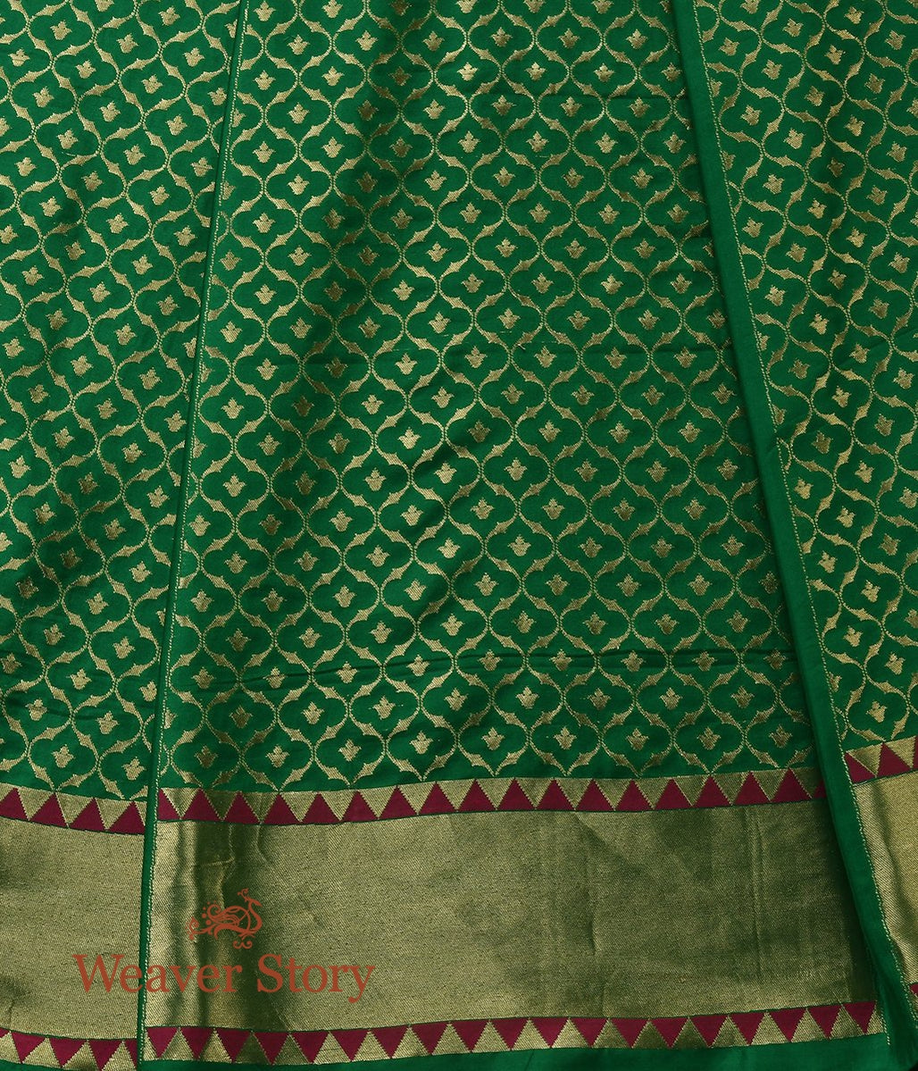 Handloom_Green_Cutwork_Kalidar_Jaal_Katan_Silk_Banarasi_Lehenga_WeaverStory_03