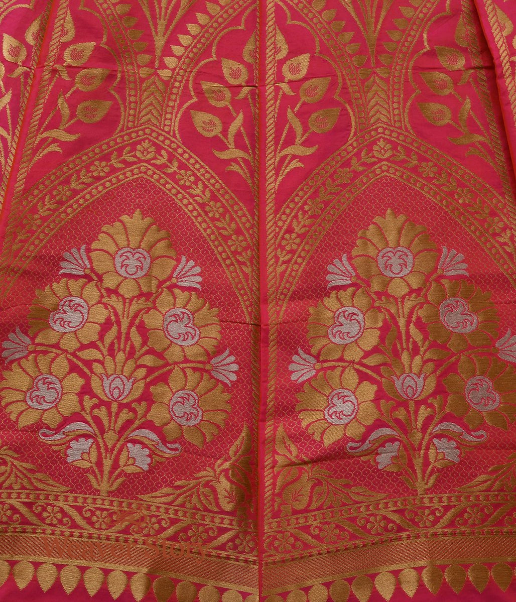 Handloom_Pink_Orange_Dual_Tone_Cutwork_Banarasi_Lehenga_WeaverStory_05