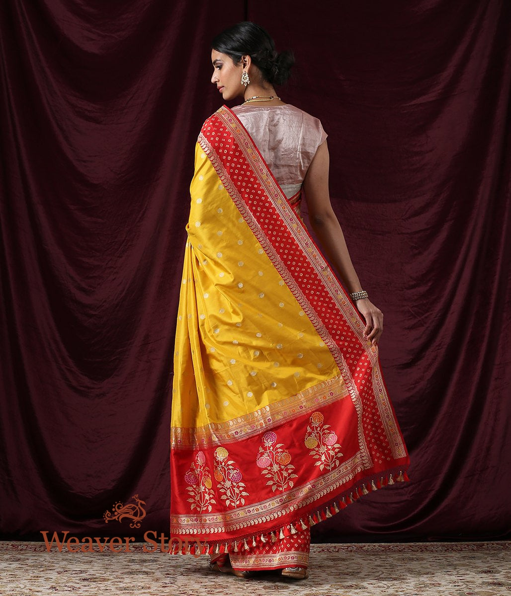 Handwoven_Yellow_Ektara_Silk_Saree_with_Red_Border_WeaverStory_03