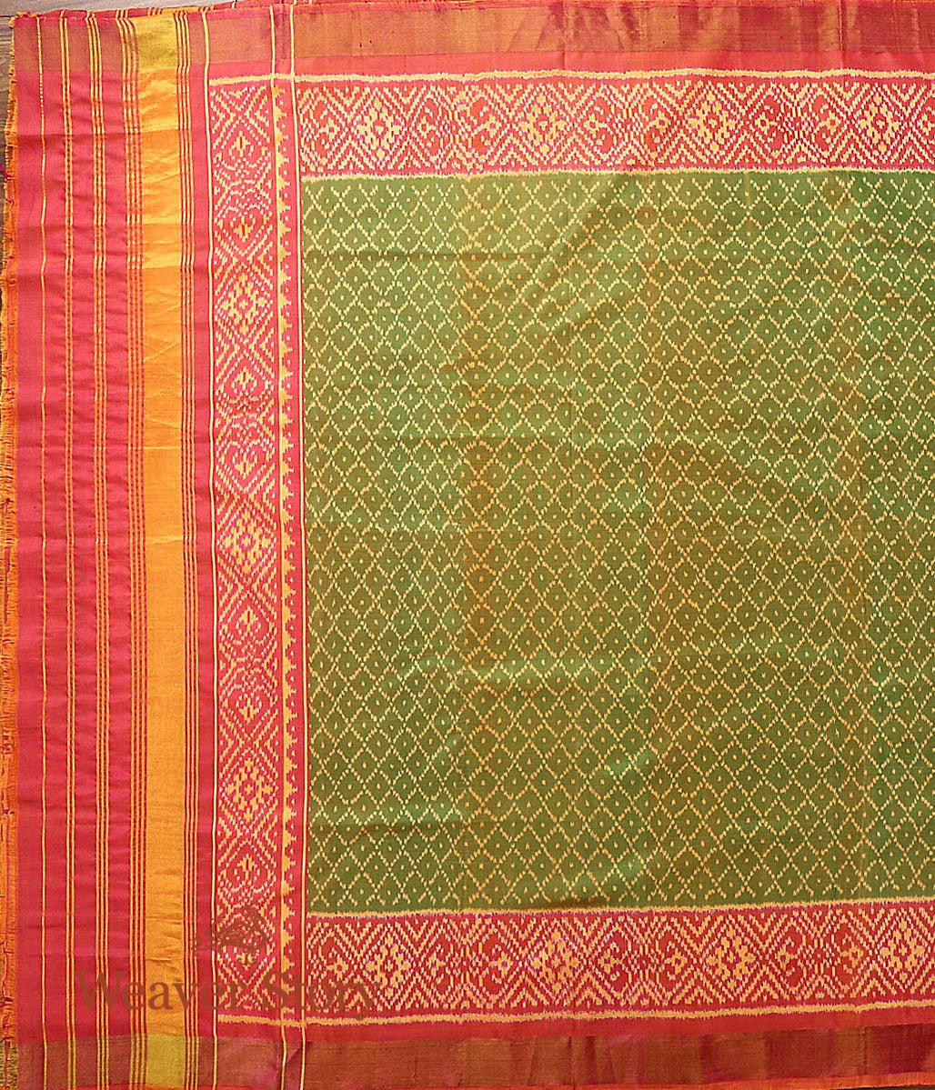 Handloom_Green_and_Pink_Patola_Dupatta_WeaverStory_03