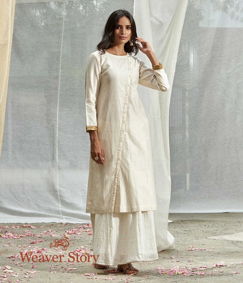 Handwoven_Off_White_Chanderi_Skirt_Set_with_Mirror_Work_Dupatta_WeaverStory_03