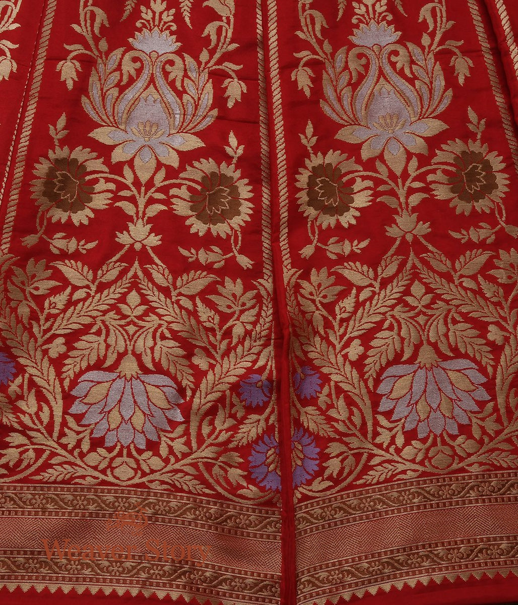 Handloom_Red_Meenakari_Cutwork_Silk_Banarasi_Lehenga_WeaverStory_03