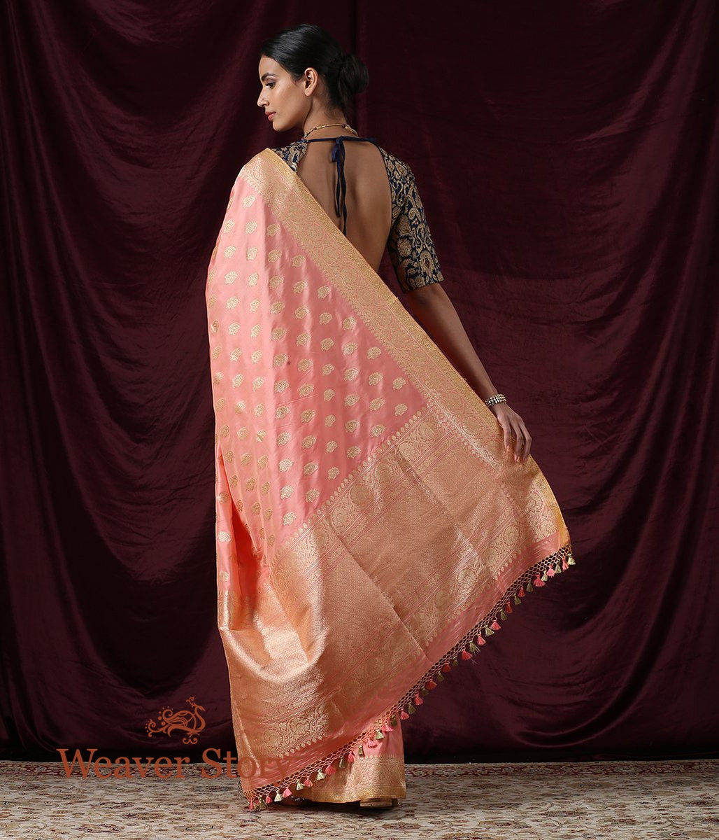 Handwoven_Peach_Banarasi_Saree_with_Kairi_Boota_WeaverStory_03