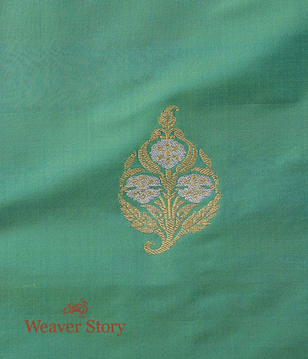 Handloom_Light_Green_Kadhwa_Booti_Fabric_WeaverStory_03