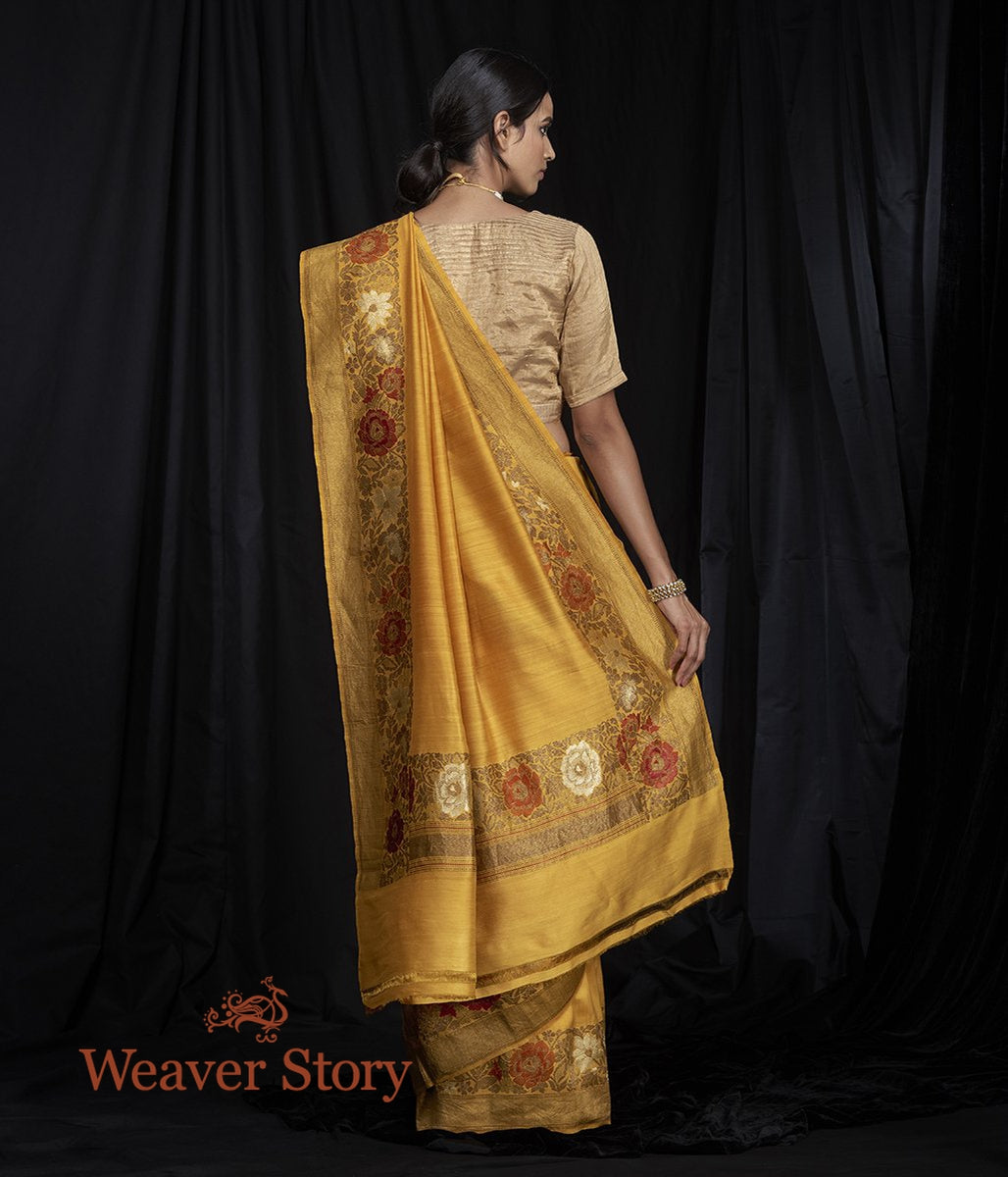 Handwoven_Munga_Saree_with_Meenakari_Floral_Border_WeaverStory_03