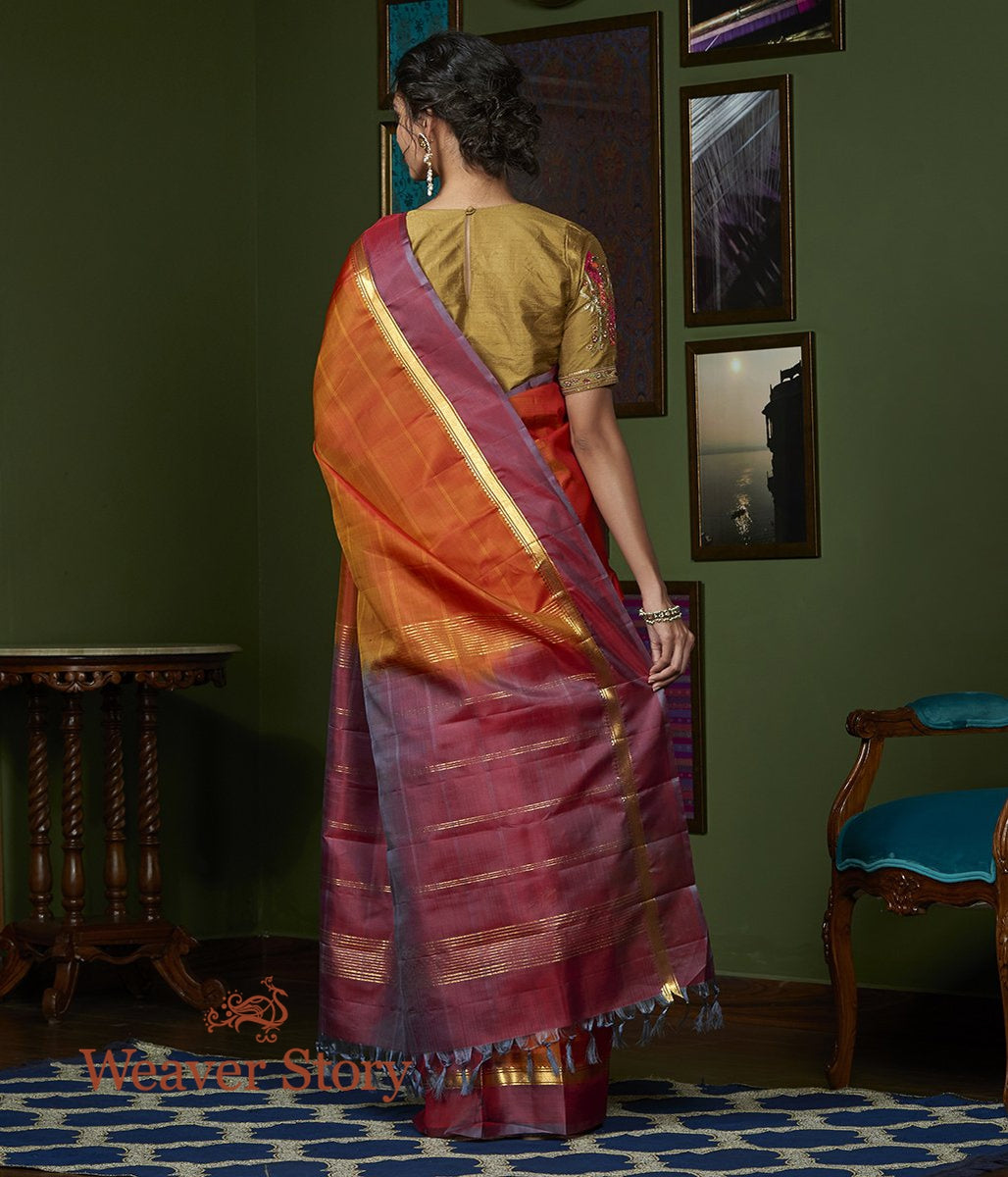 Handwoven_Rust_Kanjivaram_Sailk_Saree_with_Wine_Border_WeaverStory_03