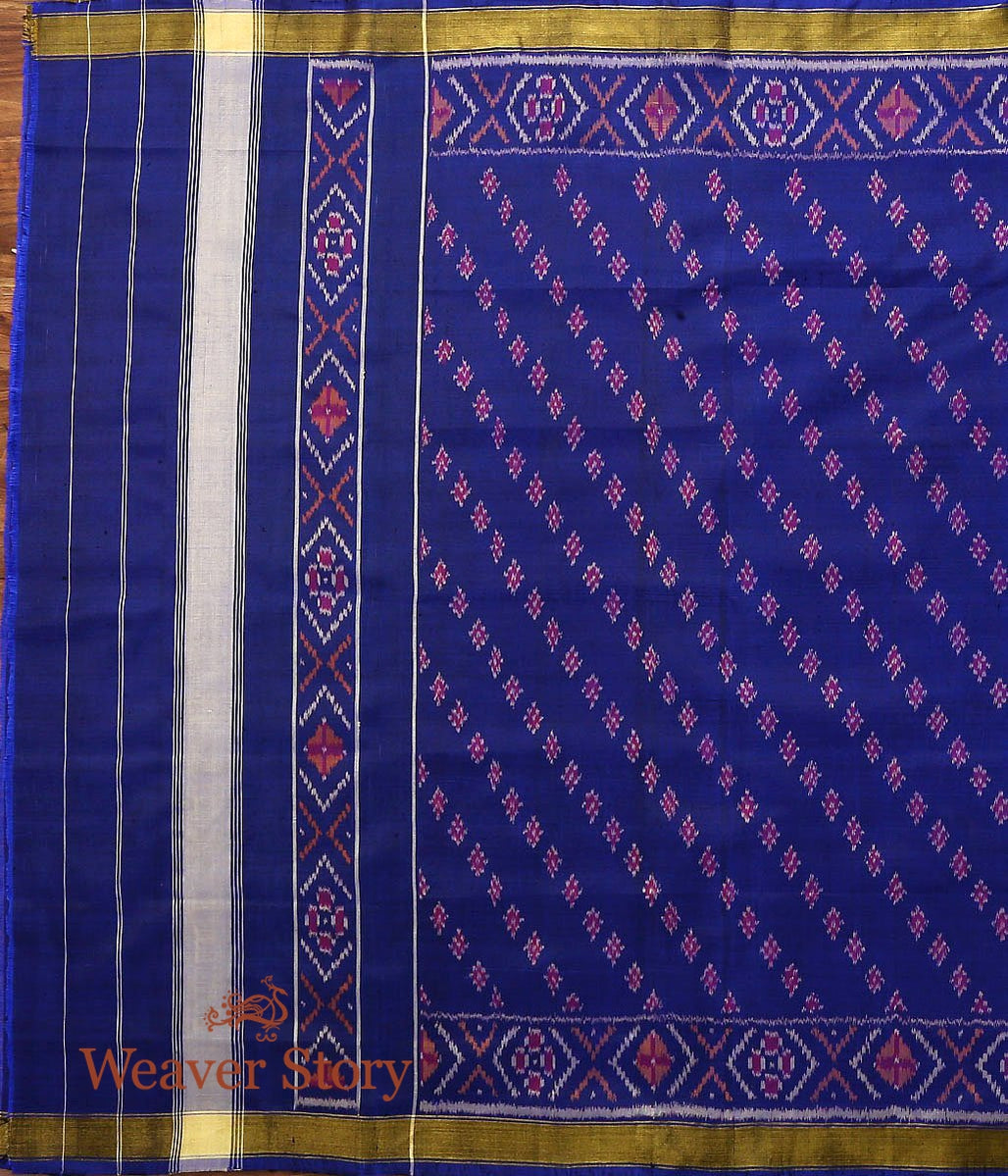 Handloom_Blue_Single_Ikat_Dupatta_from_Rajkot_WeaverStory_03