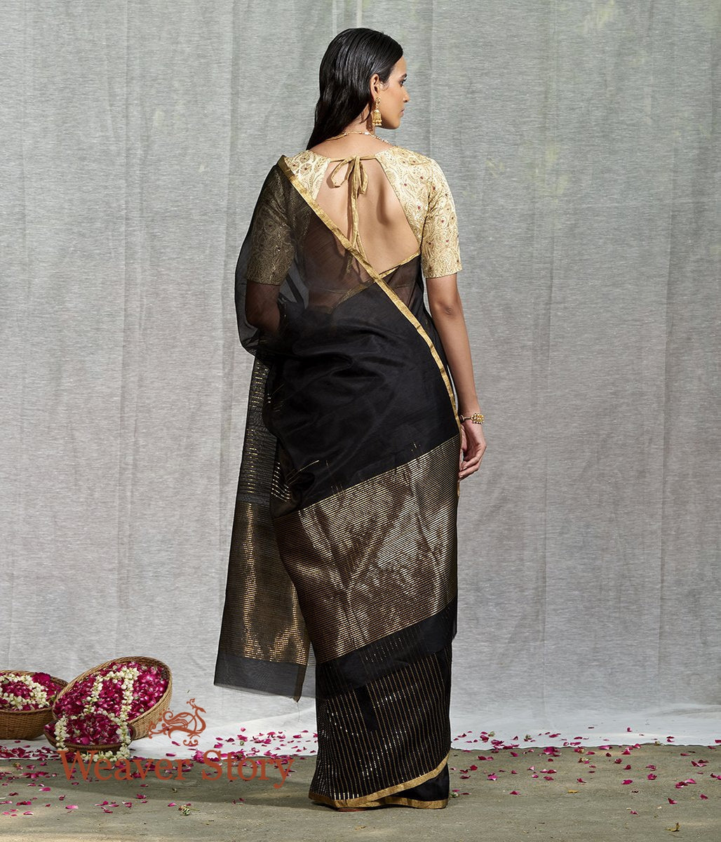 Handloom_Black_Merecrised_Cotton_Silk_Saree_with_Zari_Stripes_WeaverStory_03