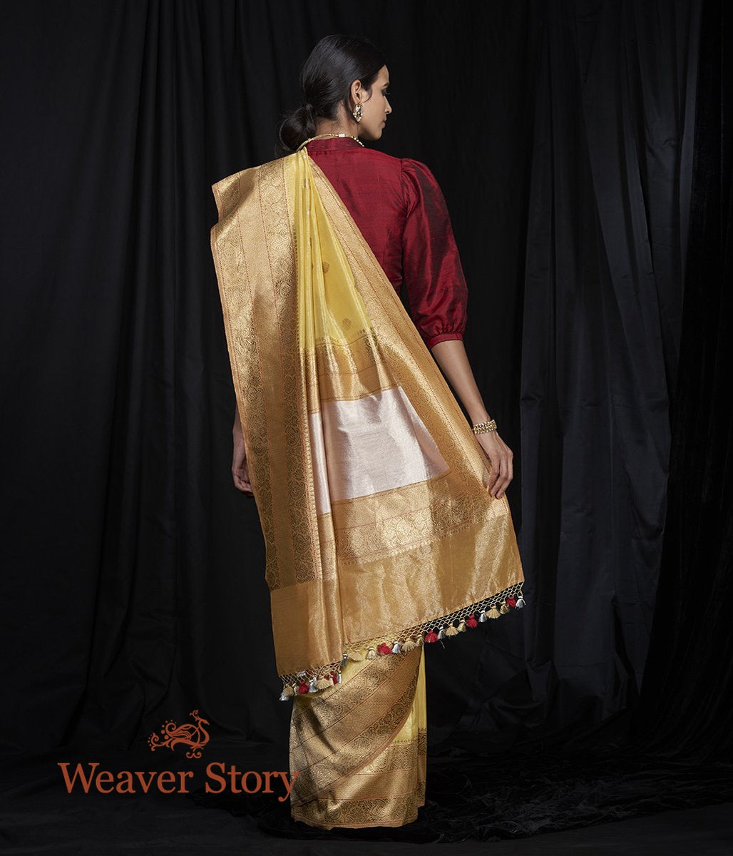 Handwoven_Lemon_Kadhwa_Booti_Saree_woven_in_Silk_Tissue_WeaverStory_03