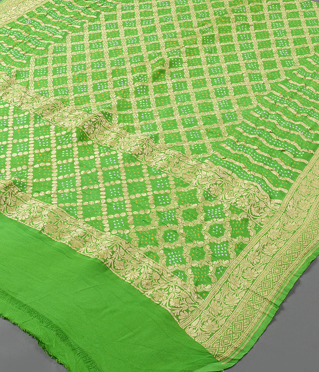 Handloom_Green_Banarasi_Bandhej_Dupatta_WeaverStory_03