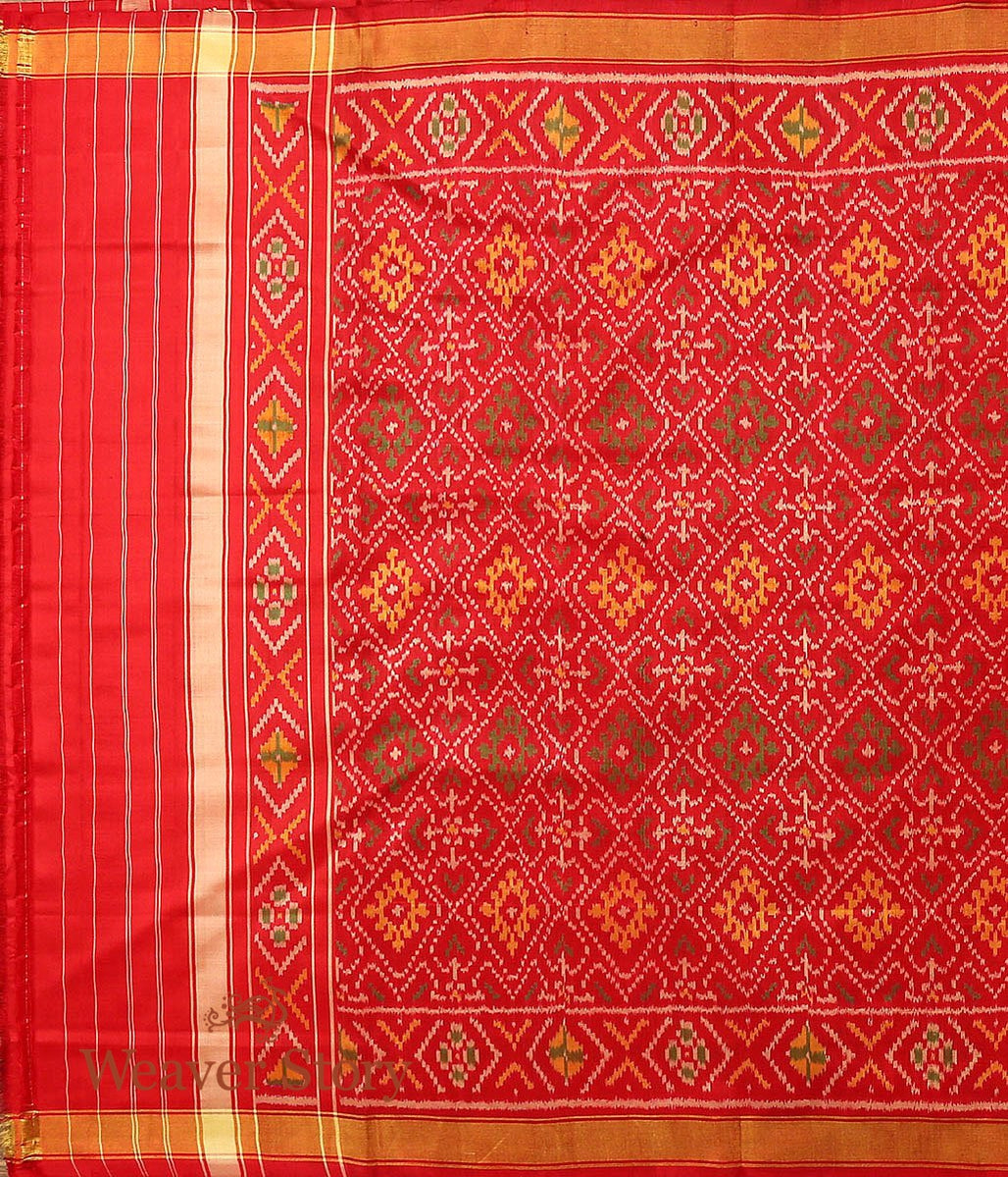 Handloom_Rajkot_Patola_Silk_Dupatta_in_Red_WeaverStory_03