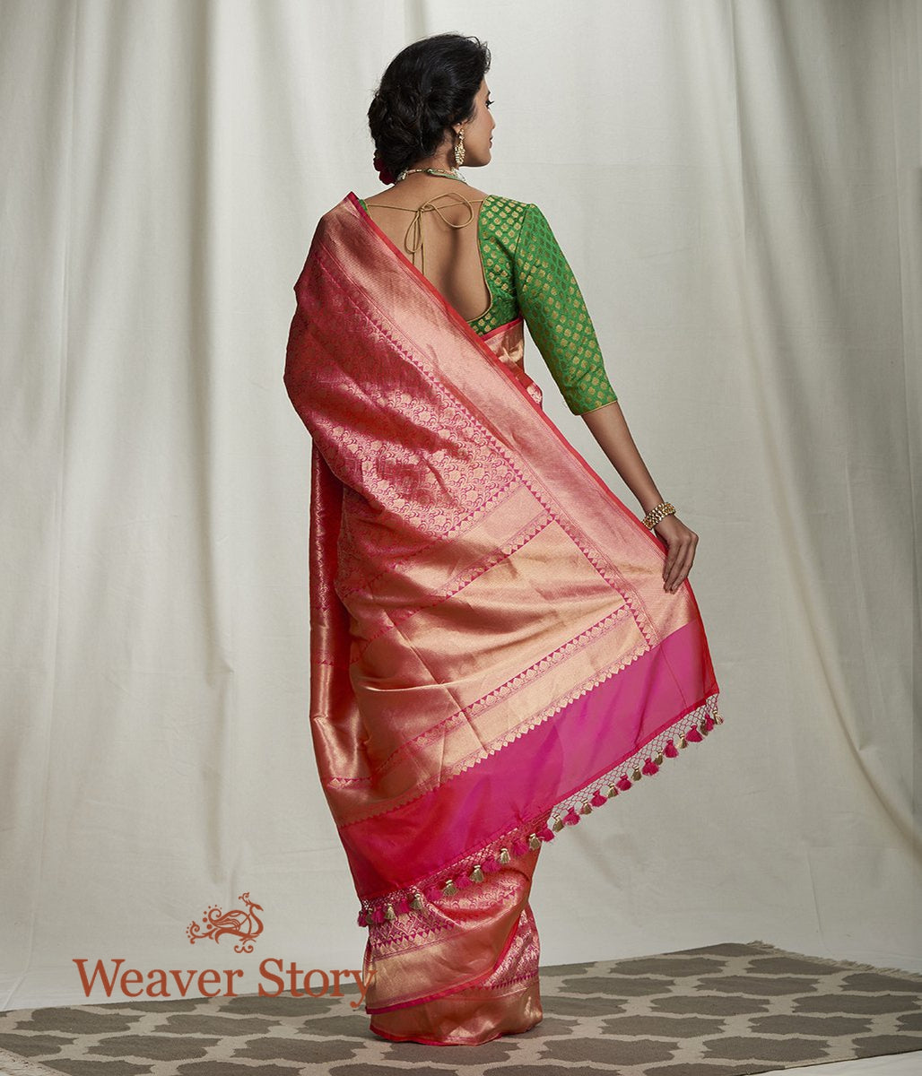 Handwoven_Pink_Banarasi_Brocade_Jaal_Saree_WeaverStory_03