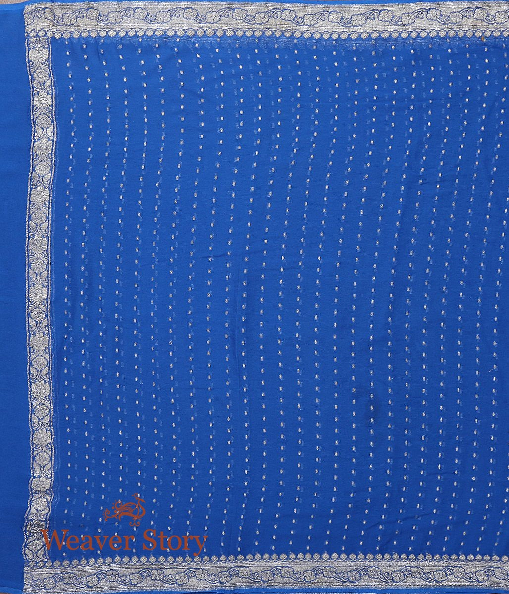 Handloom_Blue_Georgette_Dupatta_with_Silver_Zari_WeaverStory_04