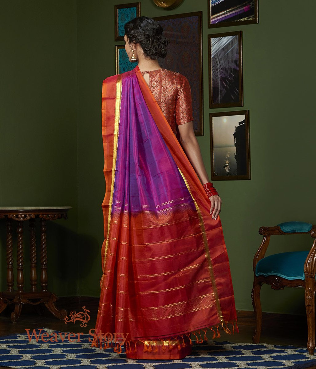 Handwoven_Purple_Kanjvaram_Silk_Saree_with_Red_Border_WeaverStory_03