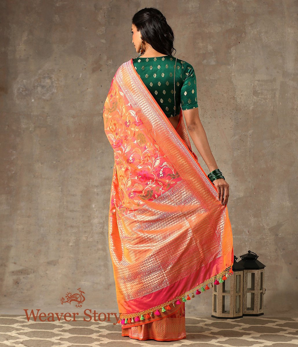 Handwoven_Peach_Meenakari_Jangla_Saree_with_Cutwork_Weave_WeaverStory_03
