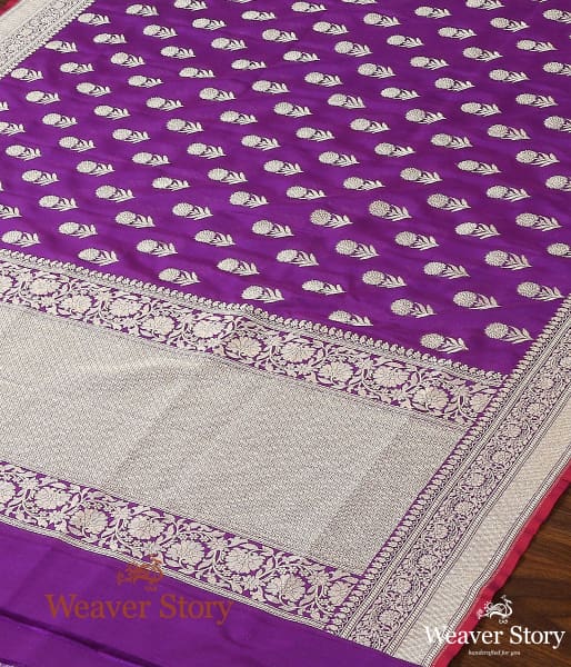 Handwoven_Purple_Katan_Georgette_Dupatta_WeaverStory_03