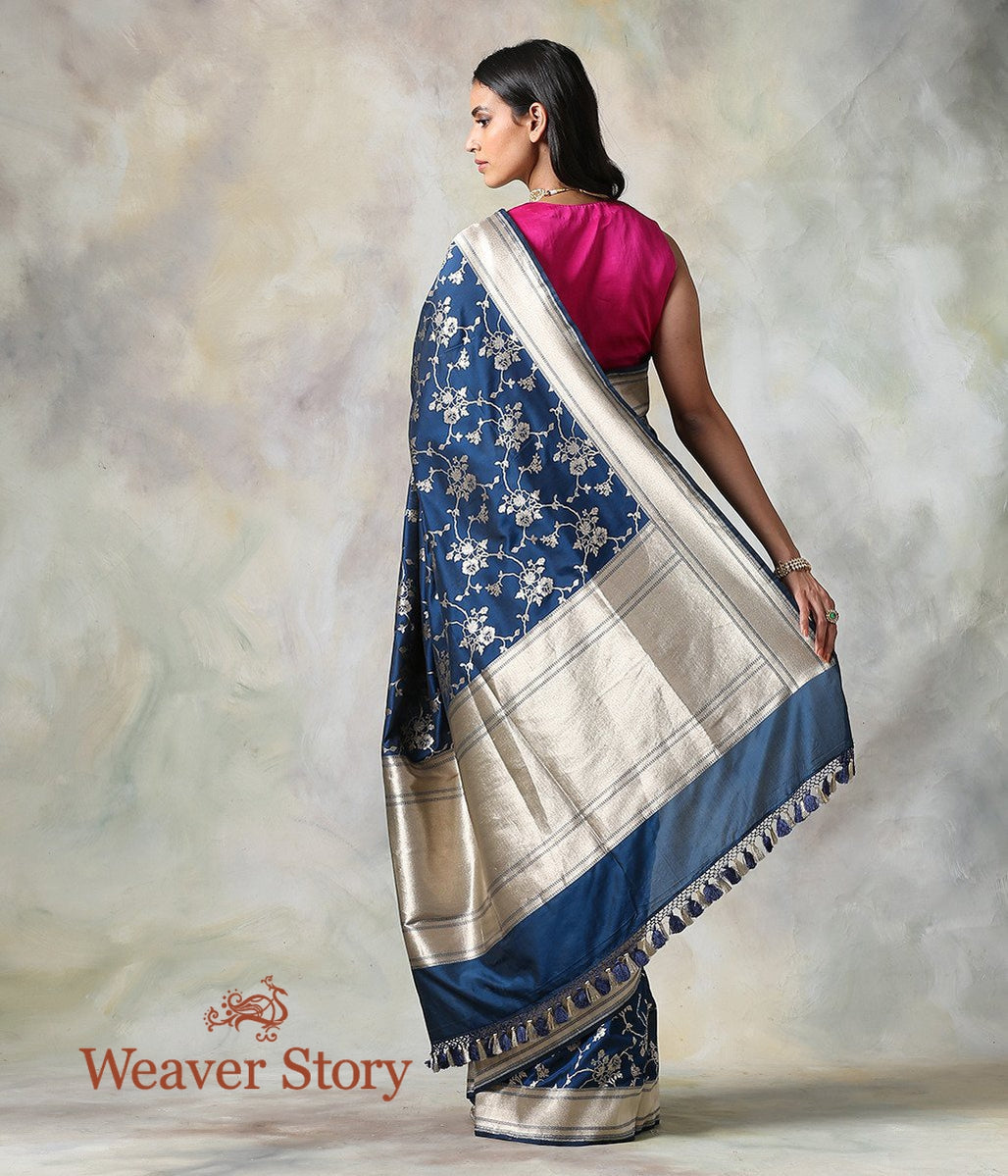 Handwoven_Blue_Katan_Silk_Saree_with_Cutwork_Jaal_WeaverStory_03