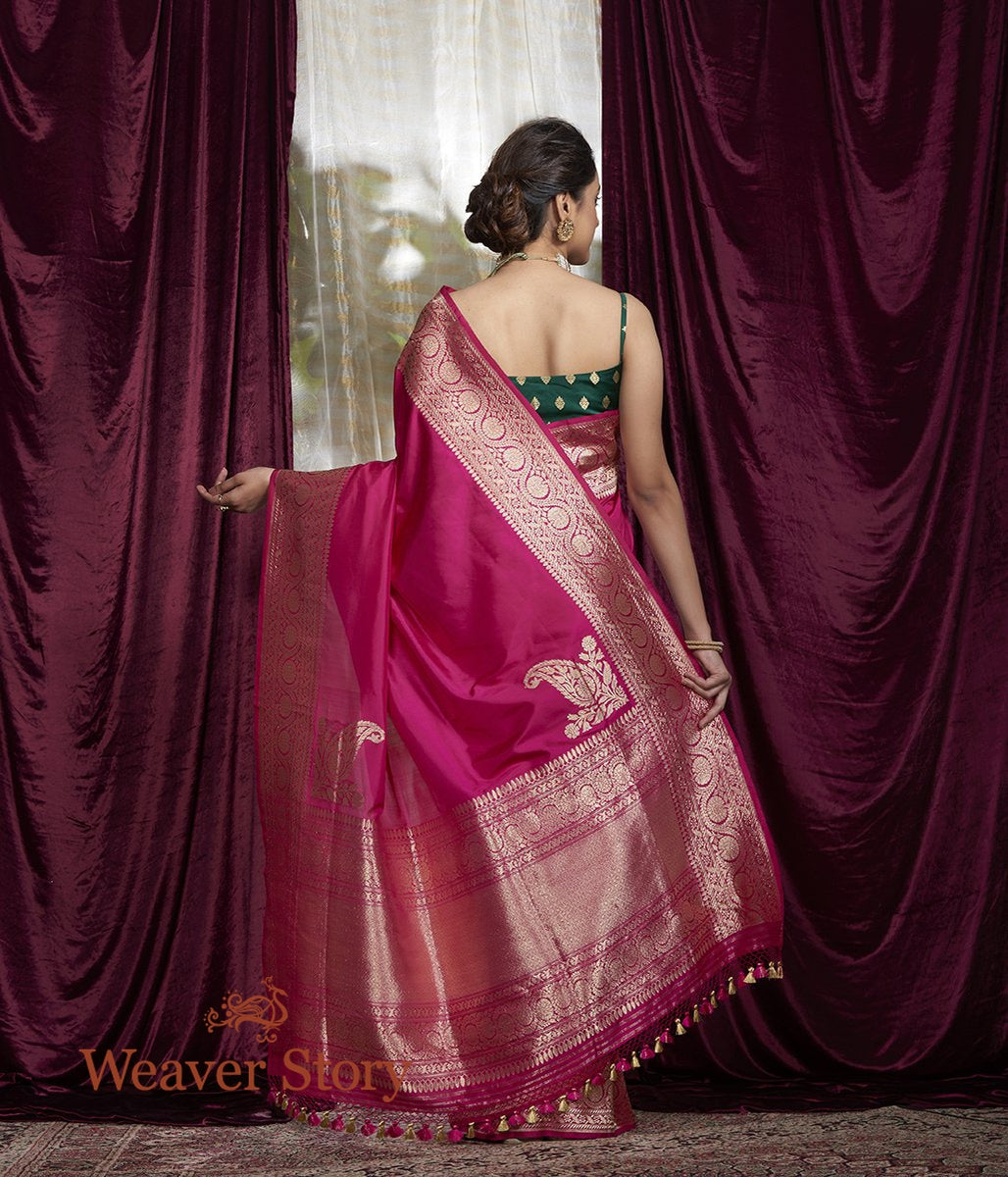 Handwoven_Pink_Plain_Katan_Silk_Saree_with_Konia_WeaverStory_03