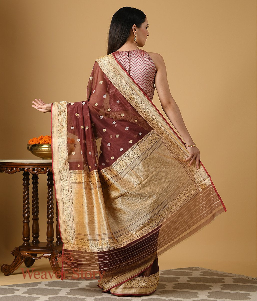 Handloom_Coke_Brown_Kadhwa_Booti_Saree_in_Pure_Cotton_WeaverStory_03