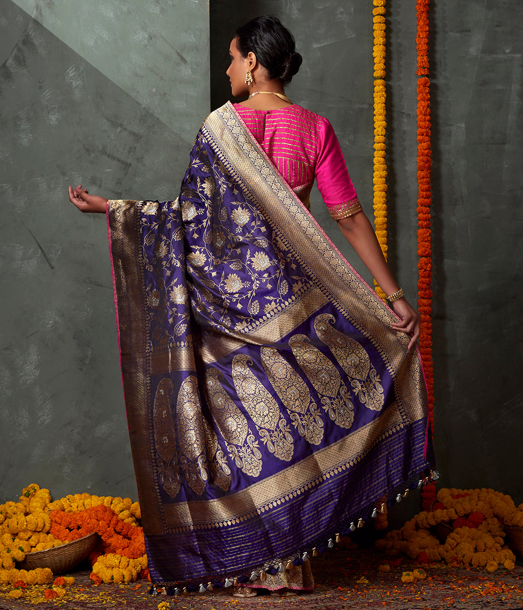 Handwoven_Purple_Kadhwa_Jangla_Saree_WeaverStory_03