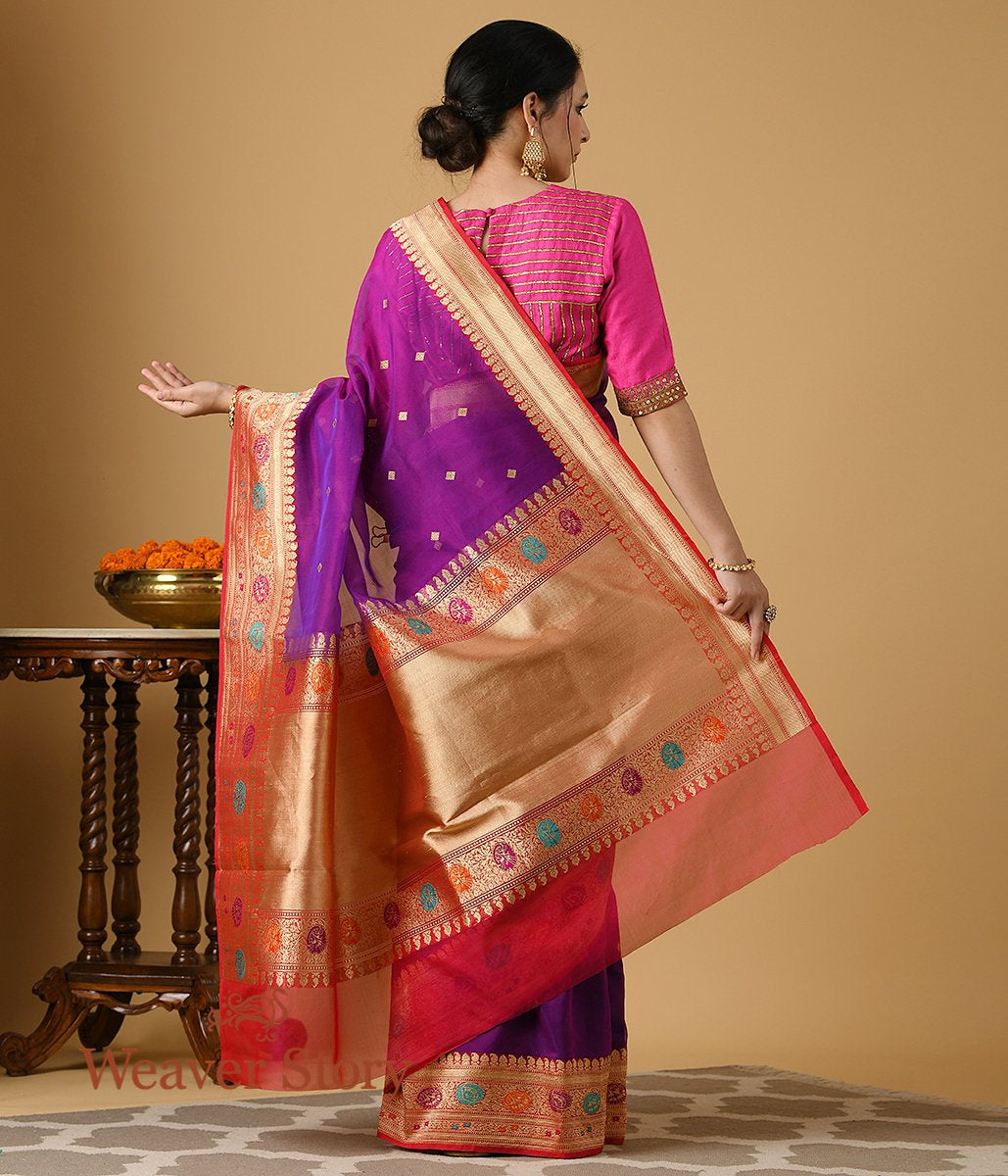 Handloom_Purple_and_Red_Meenakari_Border_Organza_Saree_WeaverStory_03