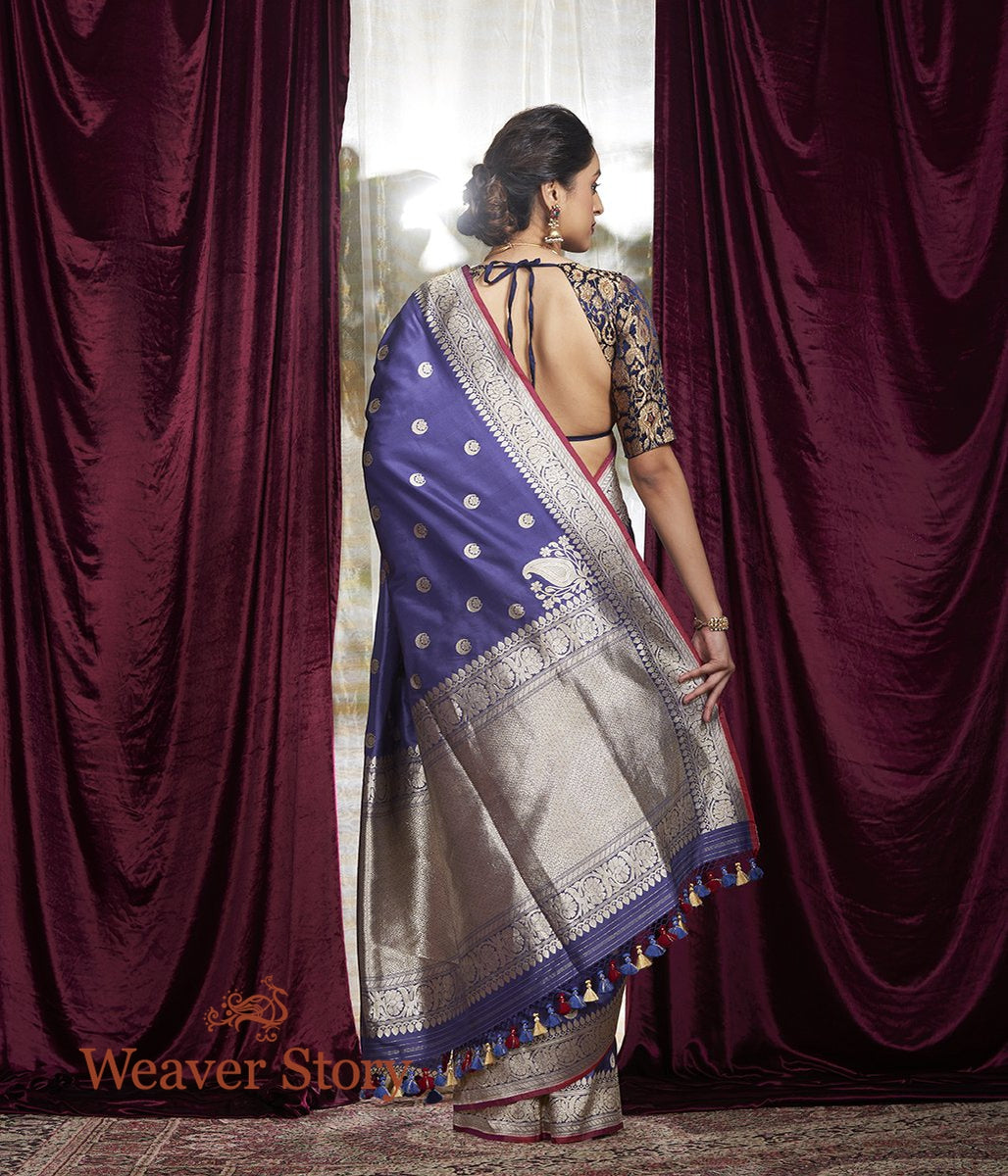Handwoven_Blue_Chand_Boota_Saree_with_Konia_WeaverStory_03